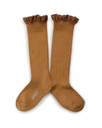Elisabeth Liberty® Ruffle Knee-High Socks 779_CARAMEL