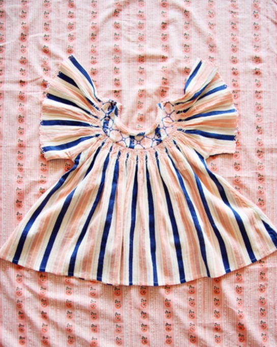Butterfly blouse_Big stripe print _S21BFBTR
