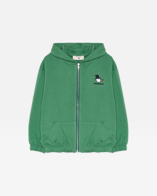 Writer hoodie with zipper and pockets_Green_WHK_23FW_888