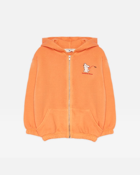 Dog hoodie with zipper and pockets_Orange_WHK_23FW_851