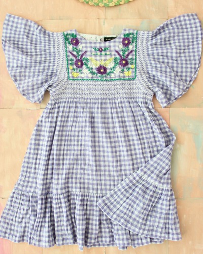 New Rosalie Dress with new sleeves_Violet Gingham_S22ROVG