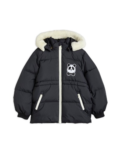 Panda hooded puffer jacket_Black_2271015199