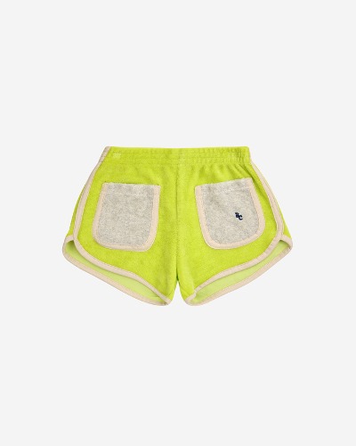 Green terry shorts_124AC065