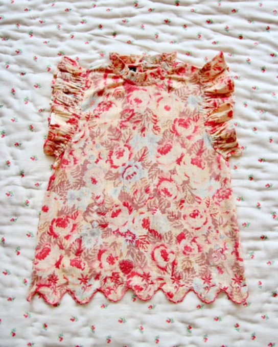 Top with flounce_Big flower print_S21TPPK
