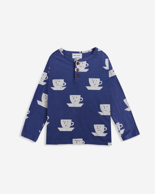 Cup Of Tea All Over buttoned T-shirt_221AC017