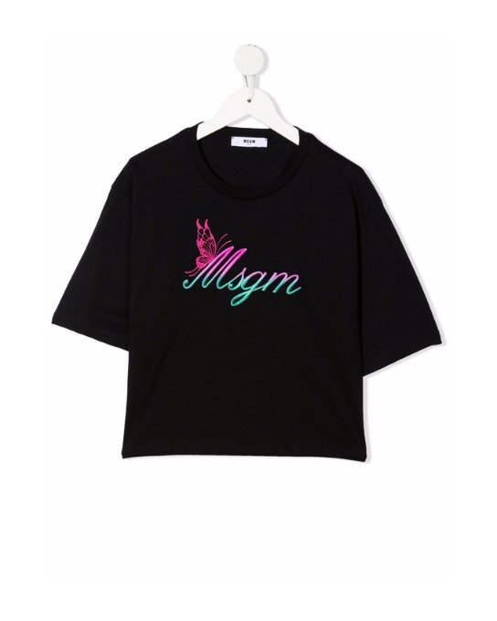 JERSEY CROPPED TSHIRT GIRL_MS027802_Black