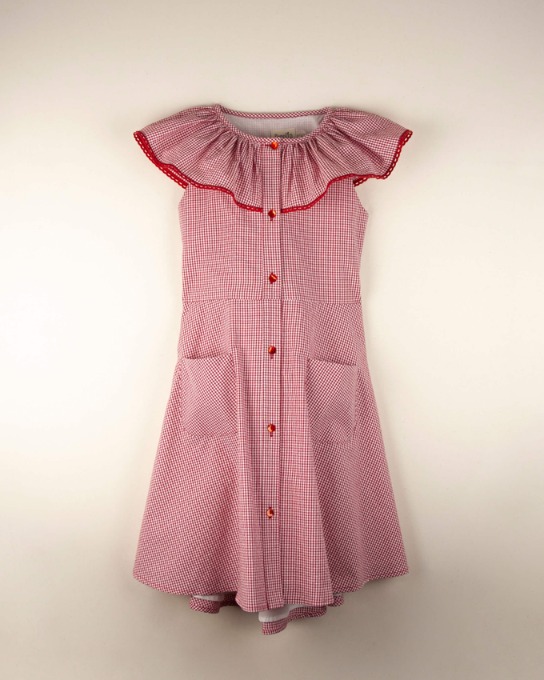 Gingham dress with frilled collar_Mod.33.1