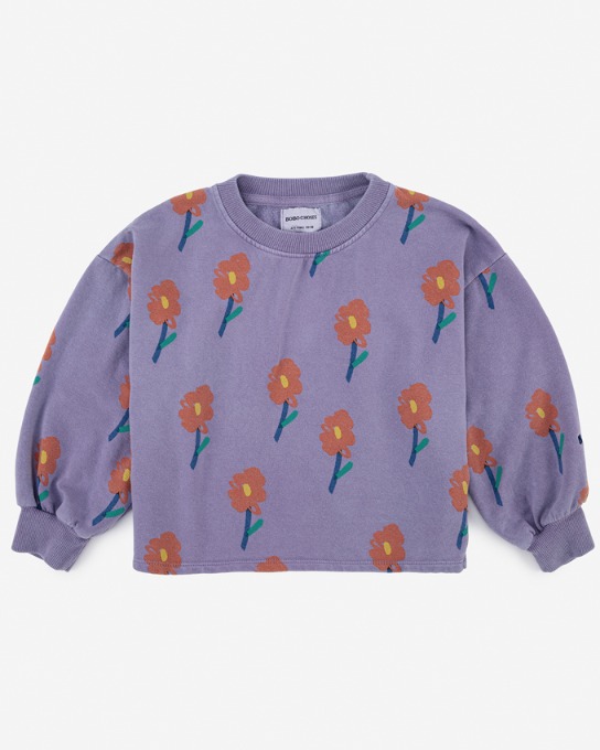 Flowers all over cropped sweatshirt_222AC046