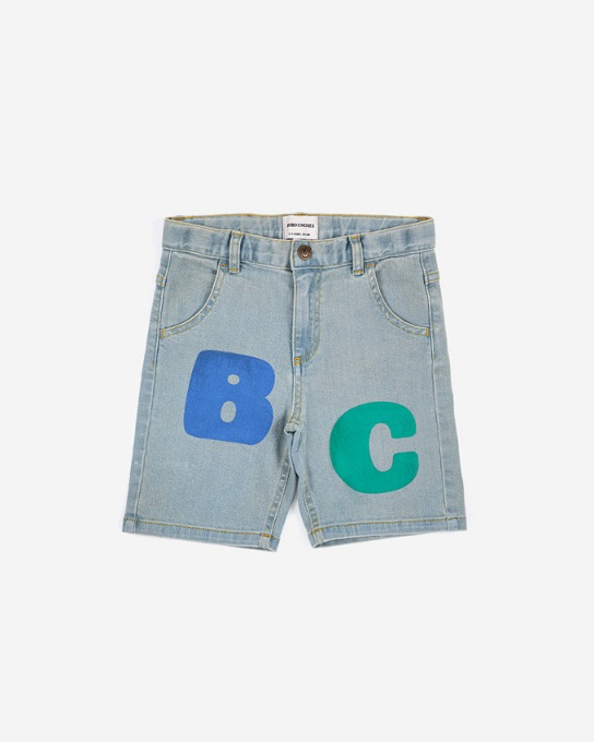 Bobo Choses color block denim bermuda shorts_123AC083