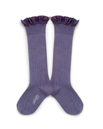 Elisabeth Liberty® Ruffle Knee-High Socks 777_VIOLET