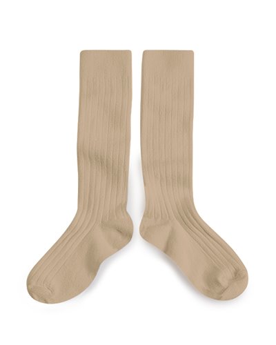 La Haute Ribbed Knee-High Socks 2950_226_BEIGE