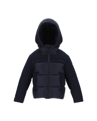 HIGH COLLAR ZIPPED PADDED JACKET_NAVY (Padding-80.00% Down+20.00% Feather)