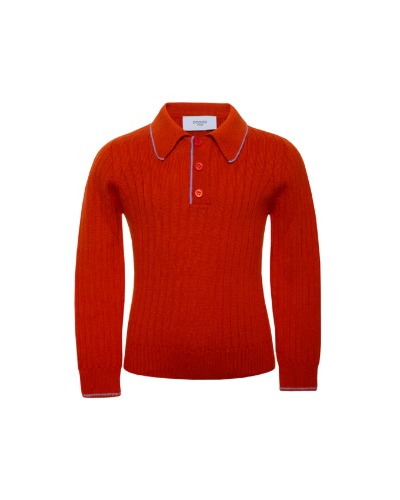 Seamless Knit Polo Orange_21411534