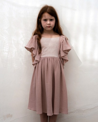Bib dress_Mod.33_Pink Organic Cotton