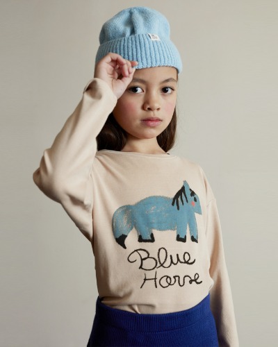 Blue horse long t-shirt_WHK_FW21_260