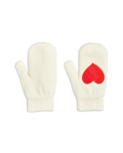 Heart knitted mittens Offwhite_2176013711