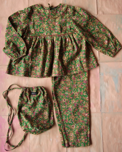Girl Pyjama set_Small pink flowers_W21PYGF