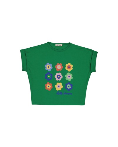 Crop t-shirt-Green  Flowers_SS22-CTGFL