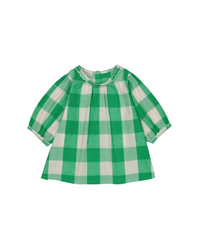 Flavia blouse-Green Check_SS22-FLBGC