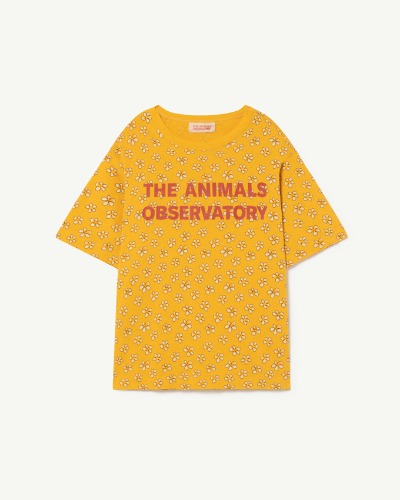 ROOSTER OVERSIZE KIDS+ T-SHIRT Yellow_White Flowers_F22002-278_CY