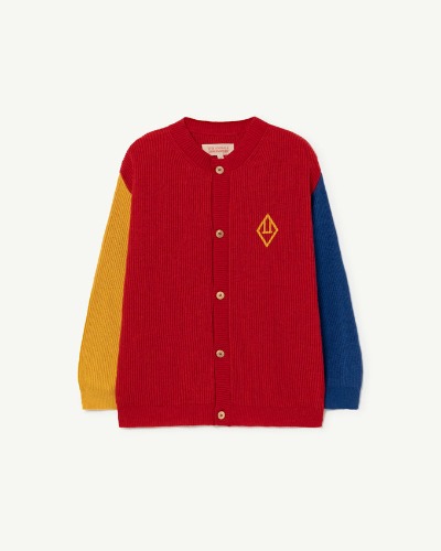 COLOR TOUCAN KIDS CARDIGAN Red_Logo_F22101-038_AX