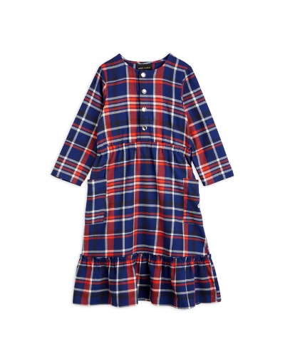 Flanell Check woven dress_Navy_2275010267