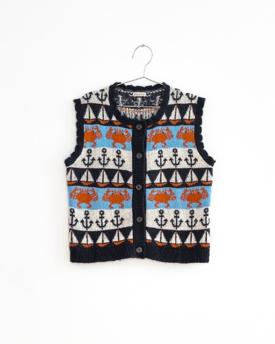 SAILOR KNITTED GILET_NAVY_FKW22-014
