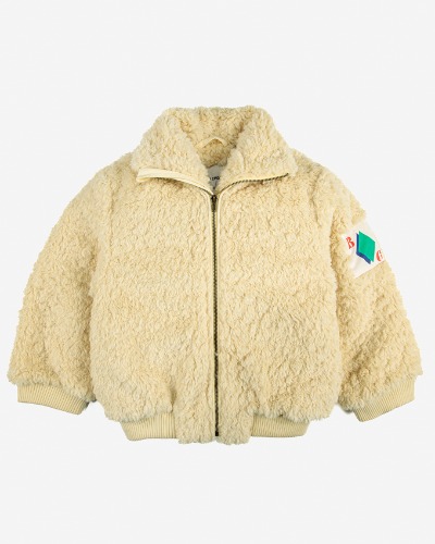 Diamond patch sheepskin jacket_222AC120
