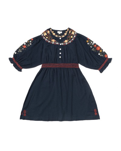 ELEANOR DRESS_EMBROIDERED MIDNIGHT NAVY (HOLIDAY CAPSULE)
