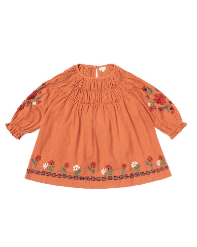 TULIP DRESS_EMBROIDERED AMBER