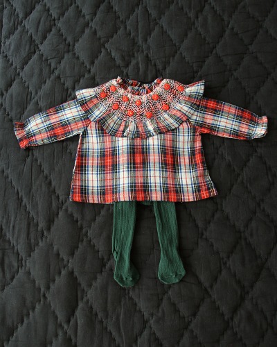 NEW HAND SMOCKS BLOUSE_Red check_N26-W22