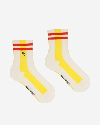 Yellow stripes long socks_123AI007