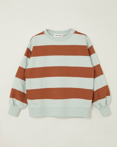 Oversized Sweatshirt_Mist Stripe Fleece_MS079_Mist