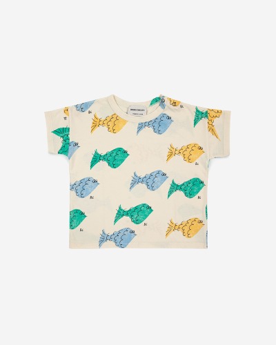 Multicolor Fish all over T-shirt_123AB001