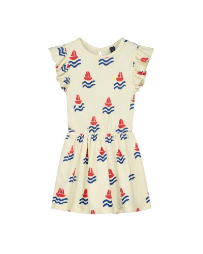 Dress terry frilles boats_ivory_SS23-DRTE-IVO