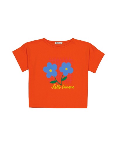 Crop t-shirt_Mandarine Flower_SS23-CTSHOR