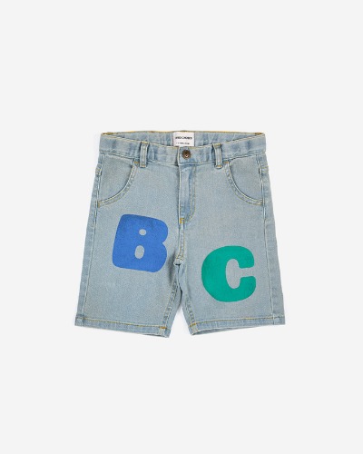 Bobo Choses color block denim bermuda shorts_123AC083