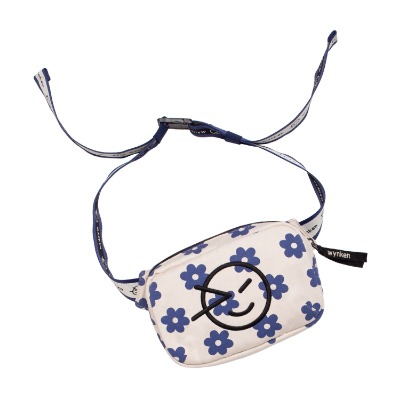 Floral Cross Body Bag_ECRU / STRONG BLUE_WK-2490