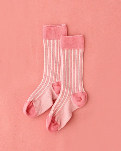 CHAUSSETTES STRIPES_PINK_N80P-SS23