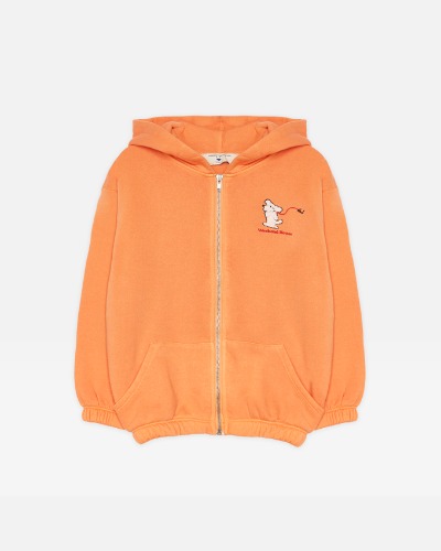 Dog hoodie with zipper and pockets_Orange_WHK_23FW_851