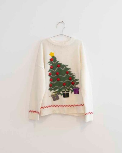 CHRISTMAS TREE SWEATER_OFF WHITE_FKW23-020