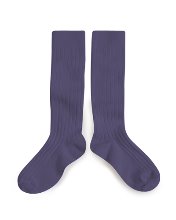 La Haute Ribbed Knee-High Socks _2950_777_VIOLET
