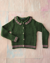 Knitted Cardigan green twist_W21GRECAR